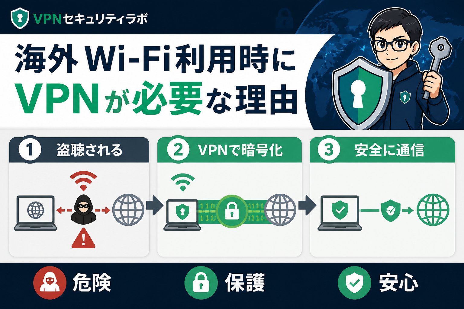 フリーWi-Fi 海外Wi-Fi利用時にVPNが必要な理由と具体的な使い方