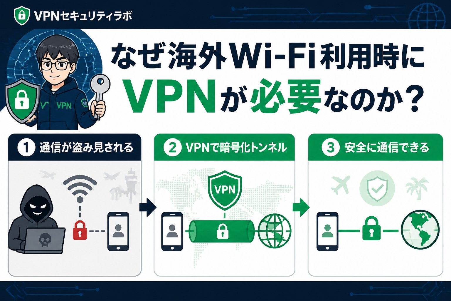 フリーWi-Fi なぜ海外 Wi-Fi利用時にVPNが必要なのか？