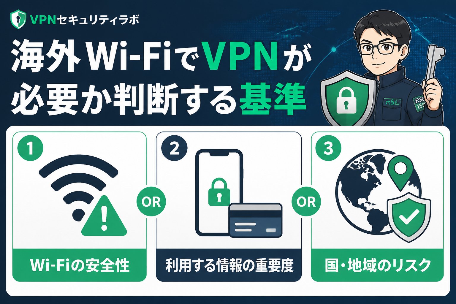 フリーWi-Fi 海外 Wi-FiでVPNが必要か判断する基準