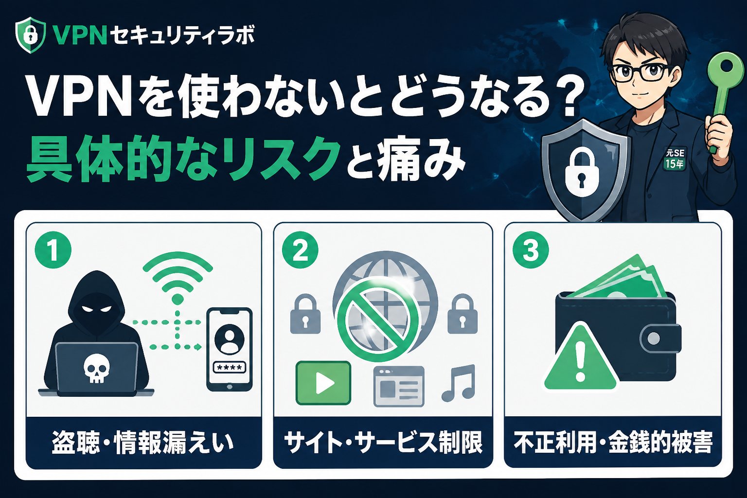 VPN比較 VPNを使わないとどうなる？具体的なリスクと痛み