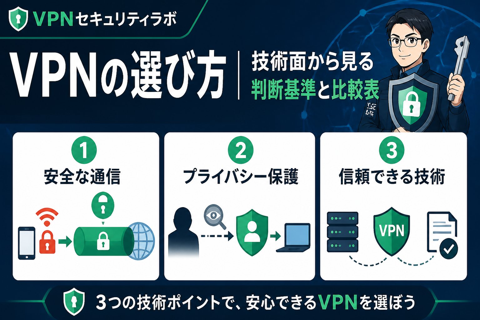VPN比較 VPNの選び方｜技術面から見る判断基準と比較表