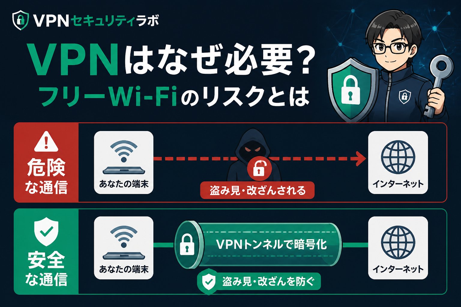 フリーWi-Fi VPNはなぜ必要?フリーWi-Fiのリスクとは
