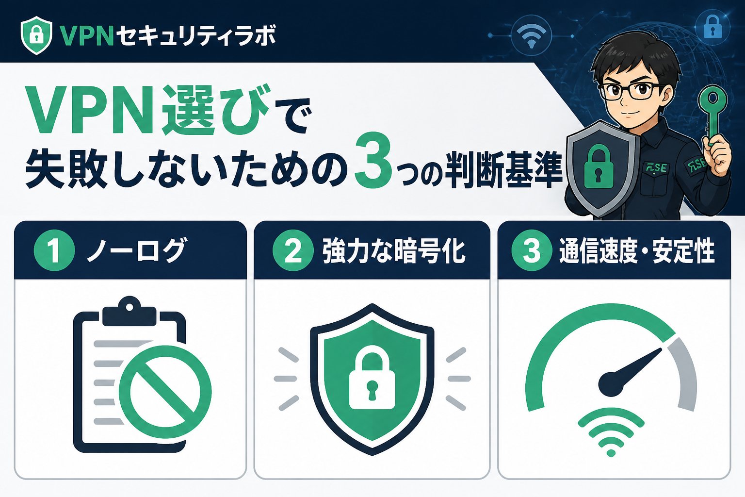 フリーWi-Fi VPN選びで失敗しないための3つの判断基準