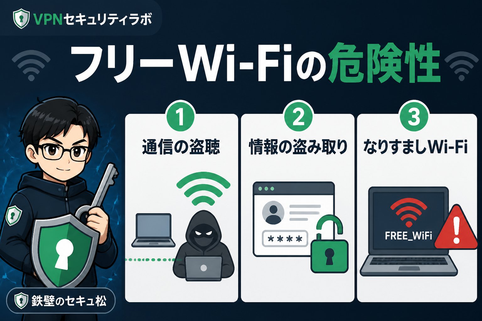 フリーWi-Fi フリーWi-Fiの危険性を具体的に解説