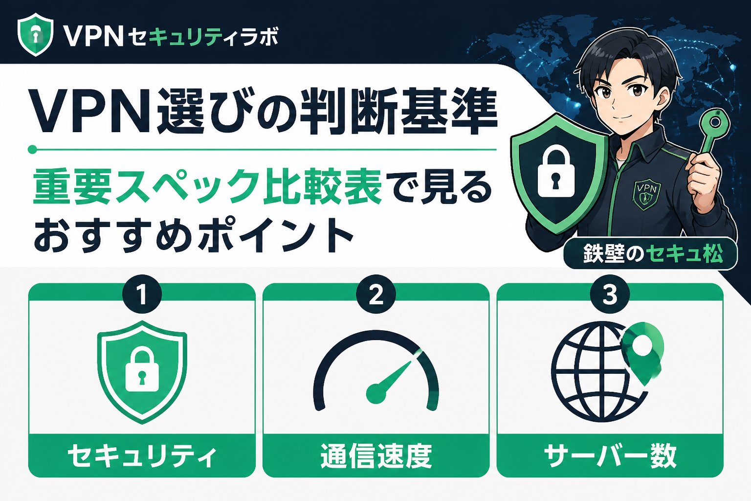 プライバシー VPN選びの判断基準|重要スペック比較表で見るおすすめポイント