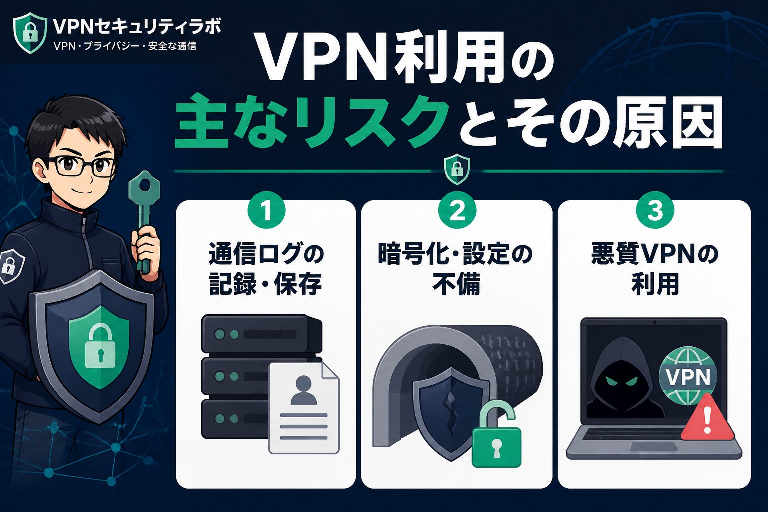 セキュリティ VPN利用の主なリスクとその原因