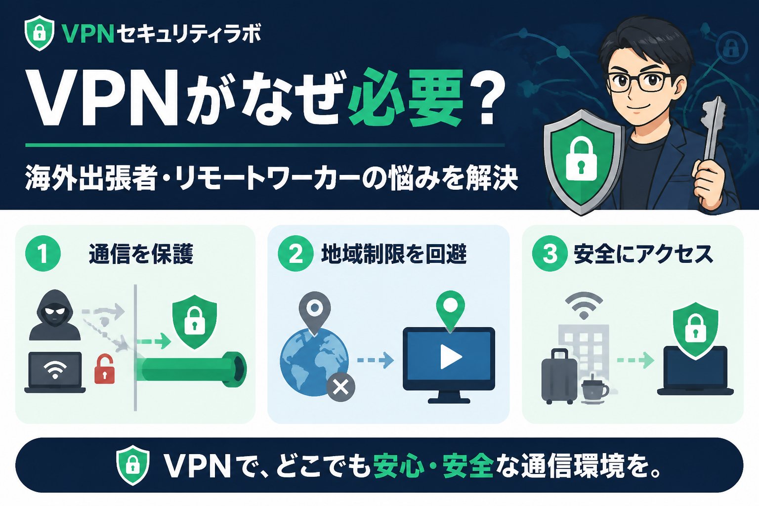 セキュリティ VPNがなぜ必要?海外出張者・リモートワーカーの悩みを解決