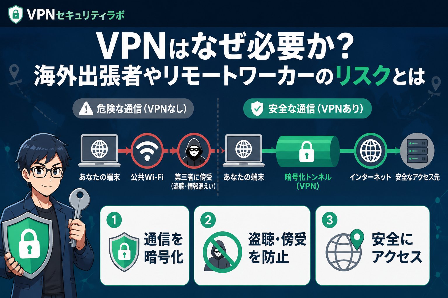 プライバシー VPNはなぜ必要か?海外出張者やリモートワーカーのリスクとは