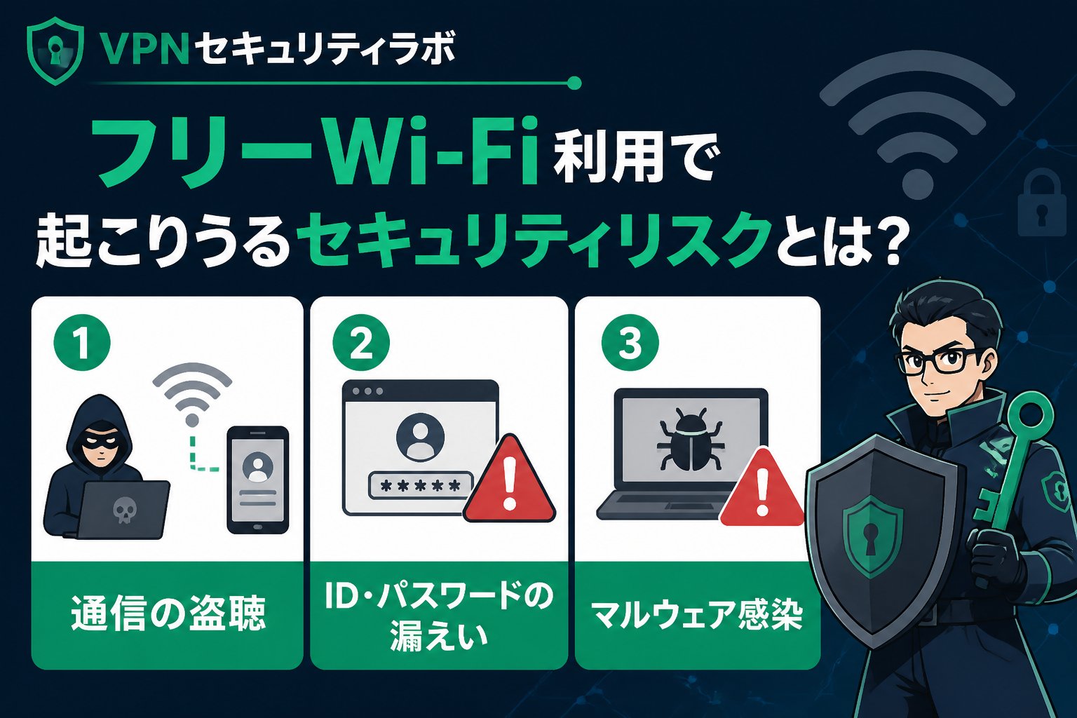フリーWi-Fi フリーWi-Fi利用で起こりうるセキュリティリスクとは?