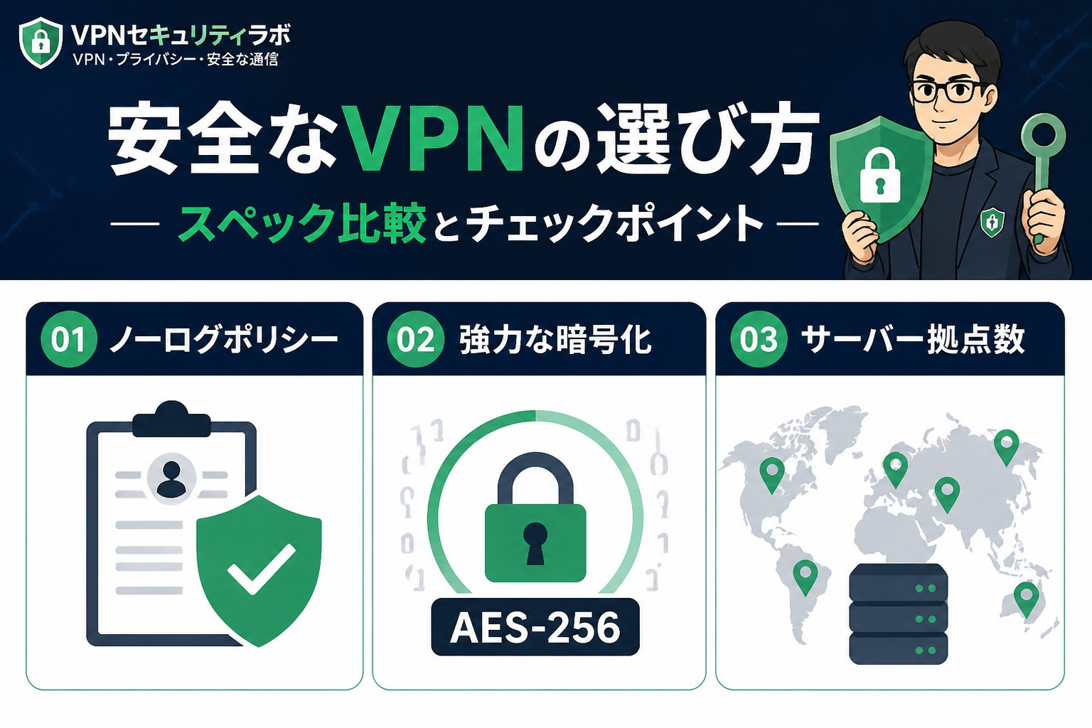 フリーWi-Fi 安全なVPNの選び方:スペック比較とチェックポイント