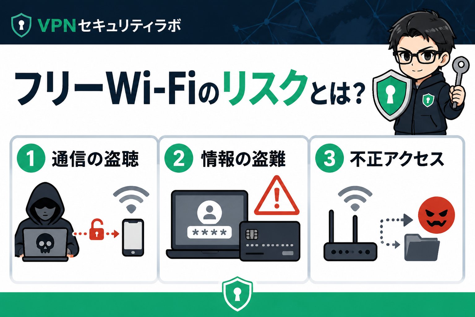 フリーWi-Fi フリーWi-Fiのリスクとは?