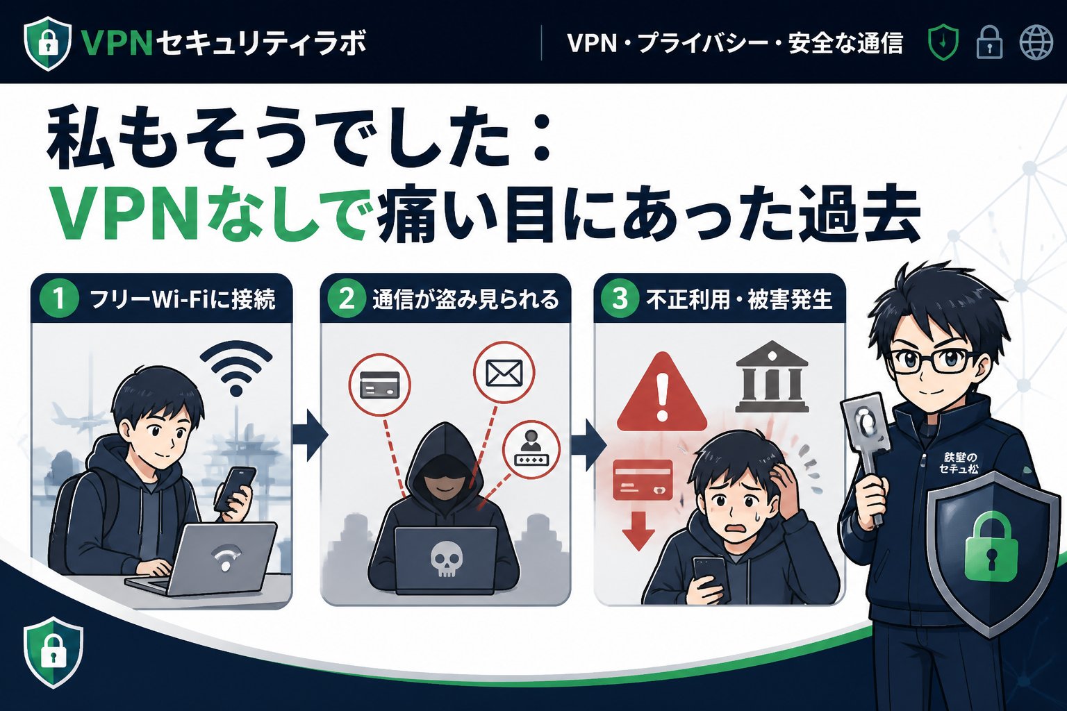 フリーWi-Fi 私もそうでした:VPNなしで痛い目にあった過去