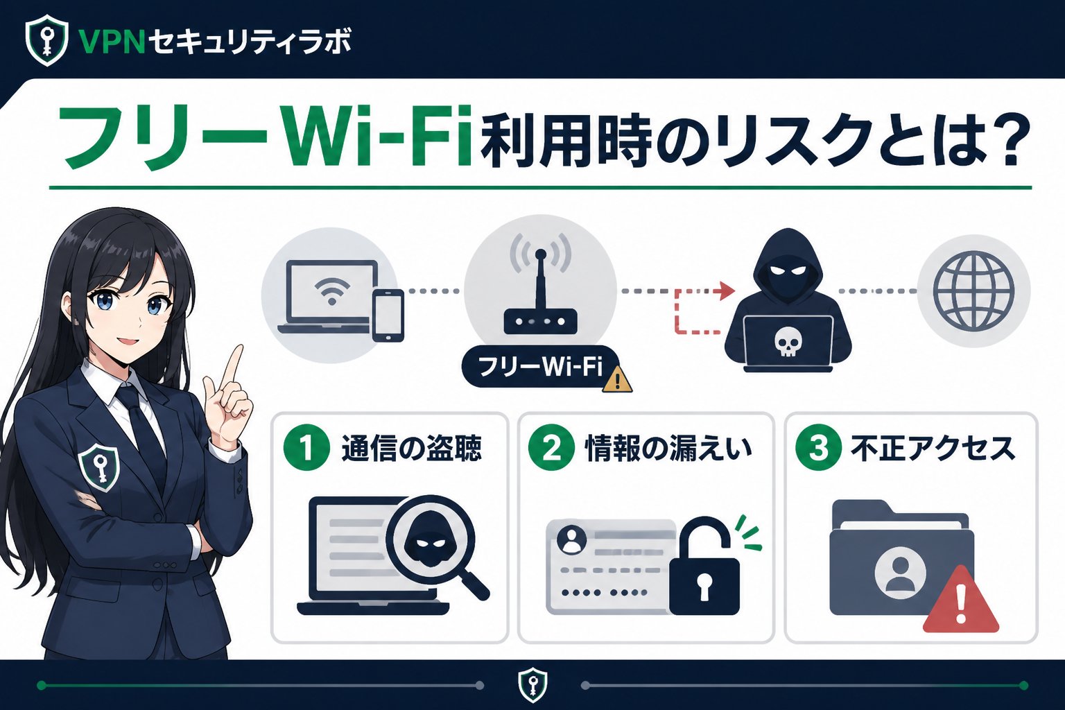 フリーWi-Fi フリーWi-Fi利用時のリスクとは?