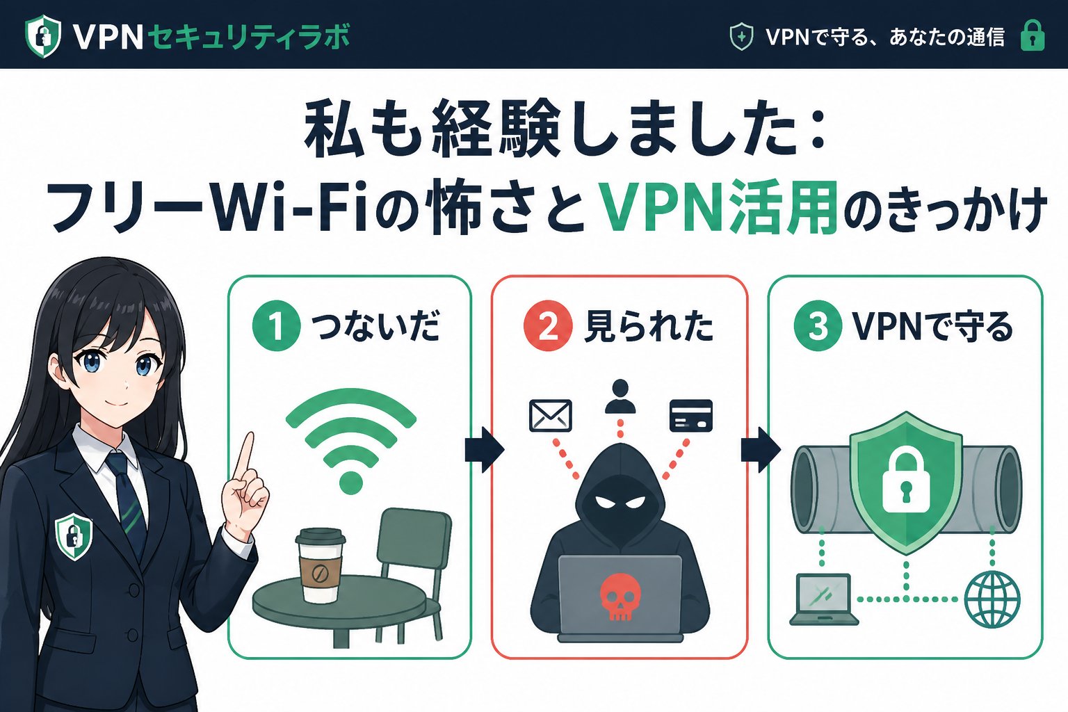 フリーWi-Fi 私も経験しました:フリーWi-Fiの怖さとVPN活用のきっかけ