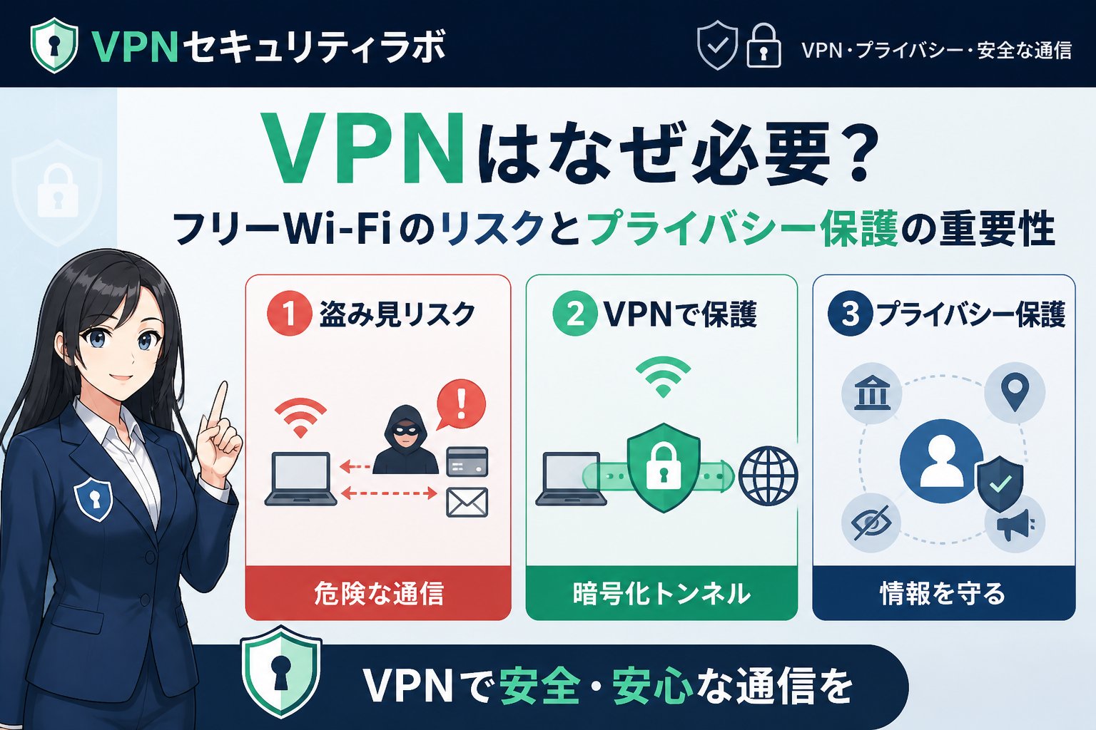 プライバシー VPNはなぜ必要？フリーWi-Fiのリスクとプライバシー保護の重要性