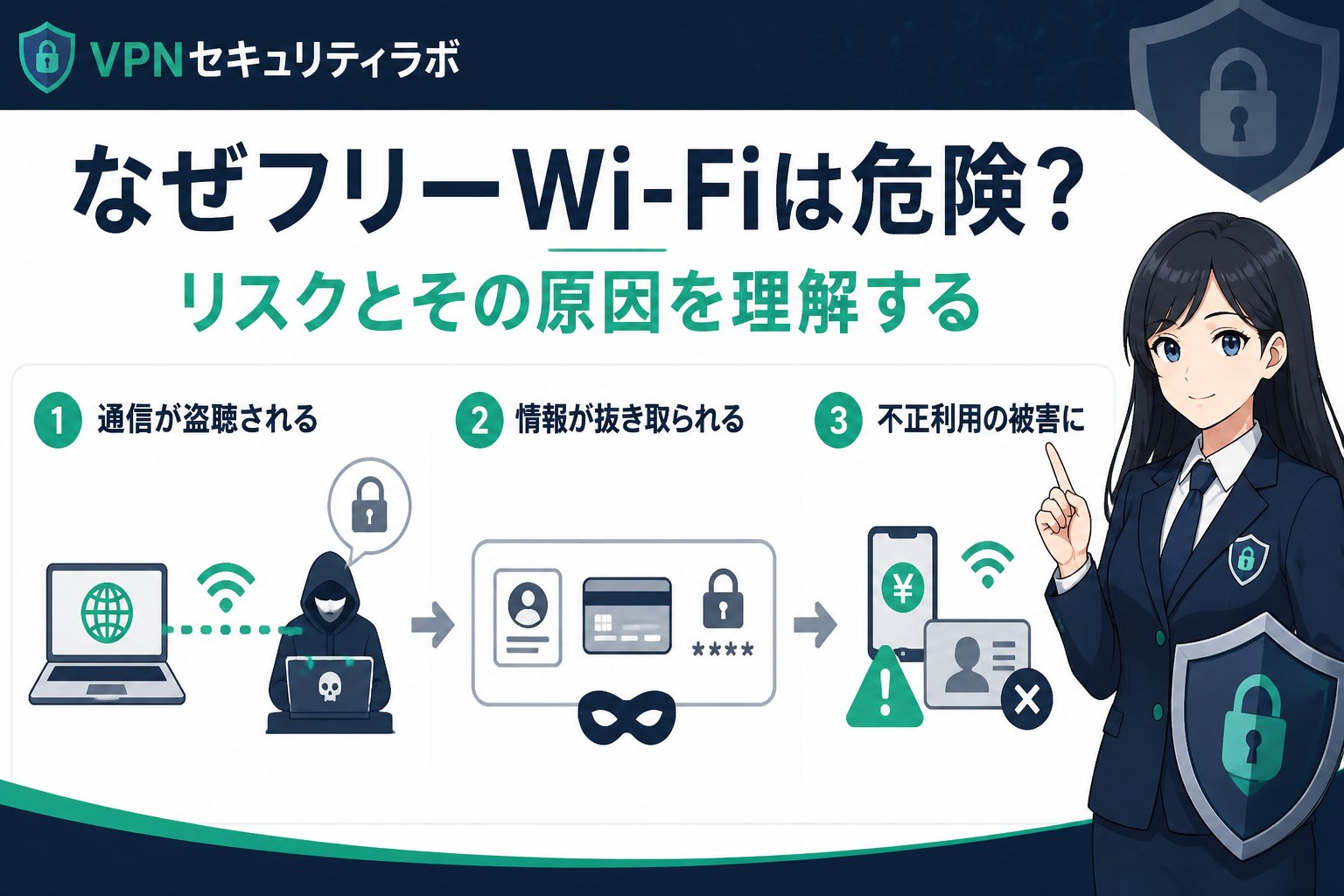 フリーWi-Fi なぜフリーWi-Fiは危険?リスクとその原因を理解する