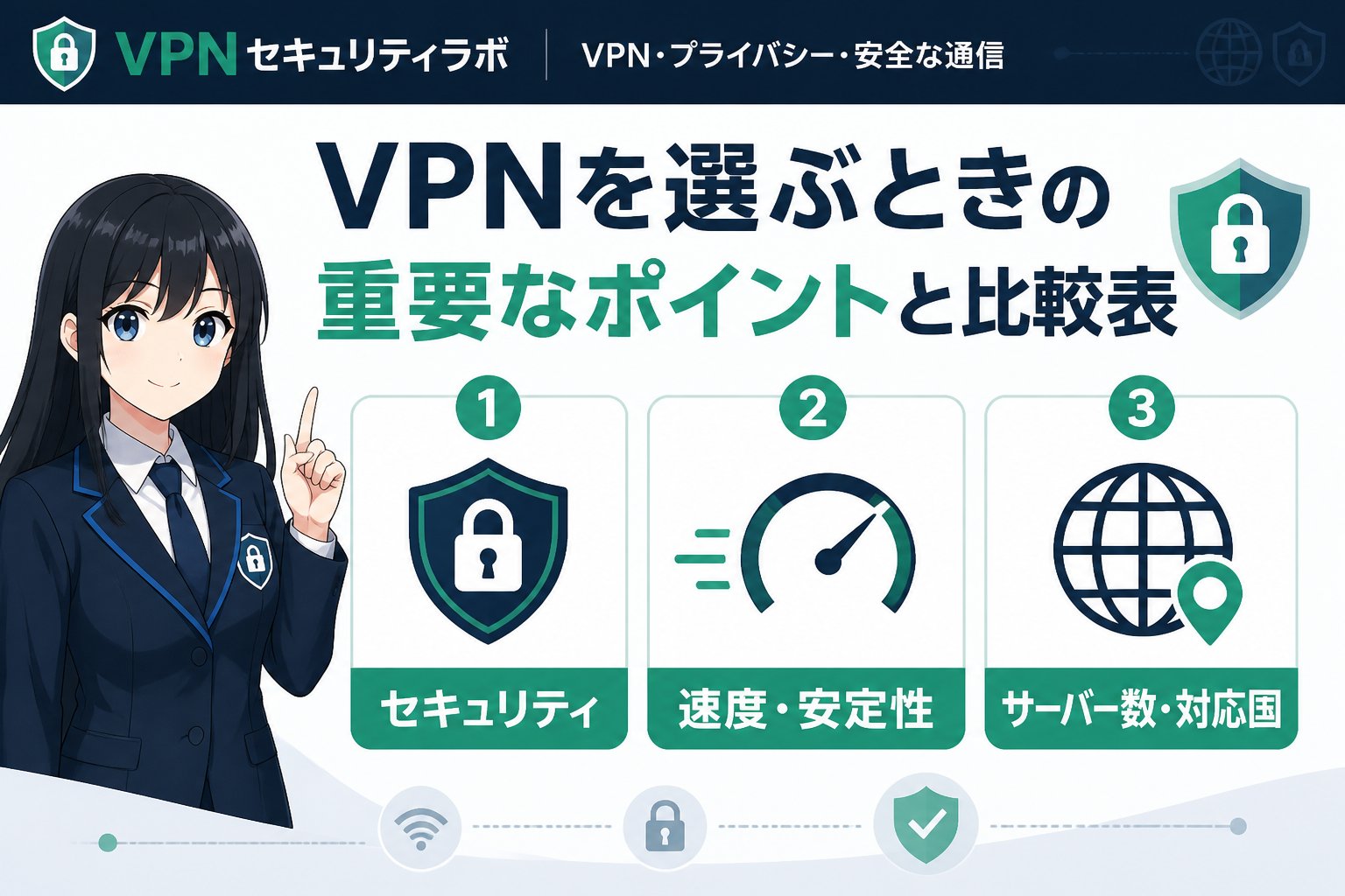 フリーWi-Fi VPNを選ぶときの重要なポイントと比較表