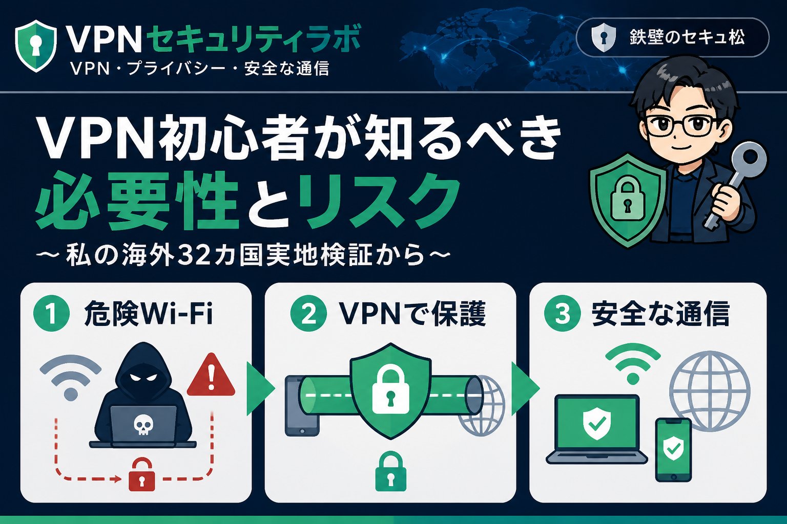 VPN比較 VPN初心者が知るべき必要性とリスク~私の海外32カ国実地検証から~