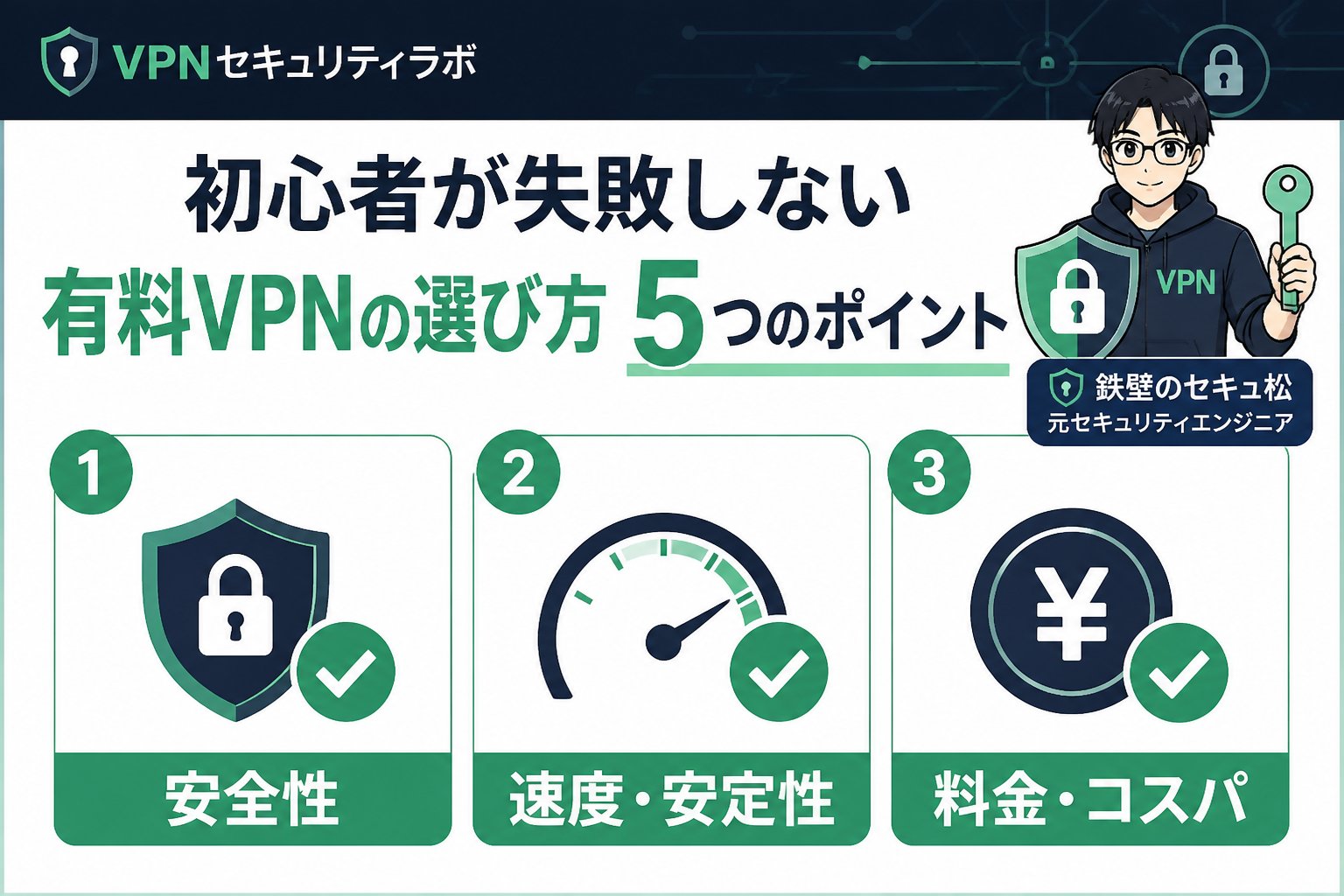 VPN比較 初心者が失敗しない有料VPNの選び方5つのポイント