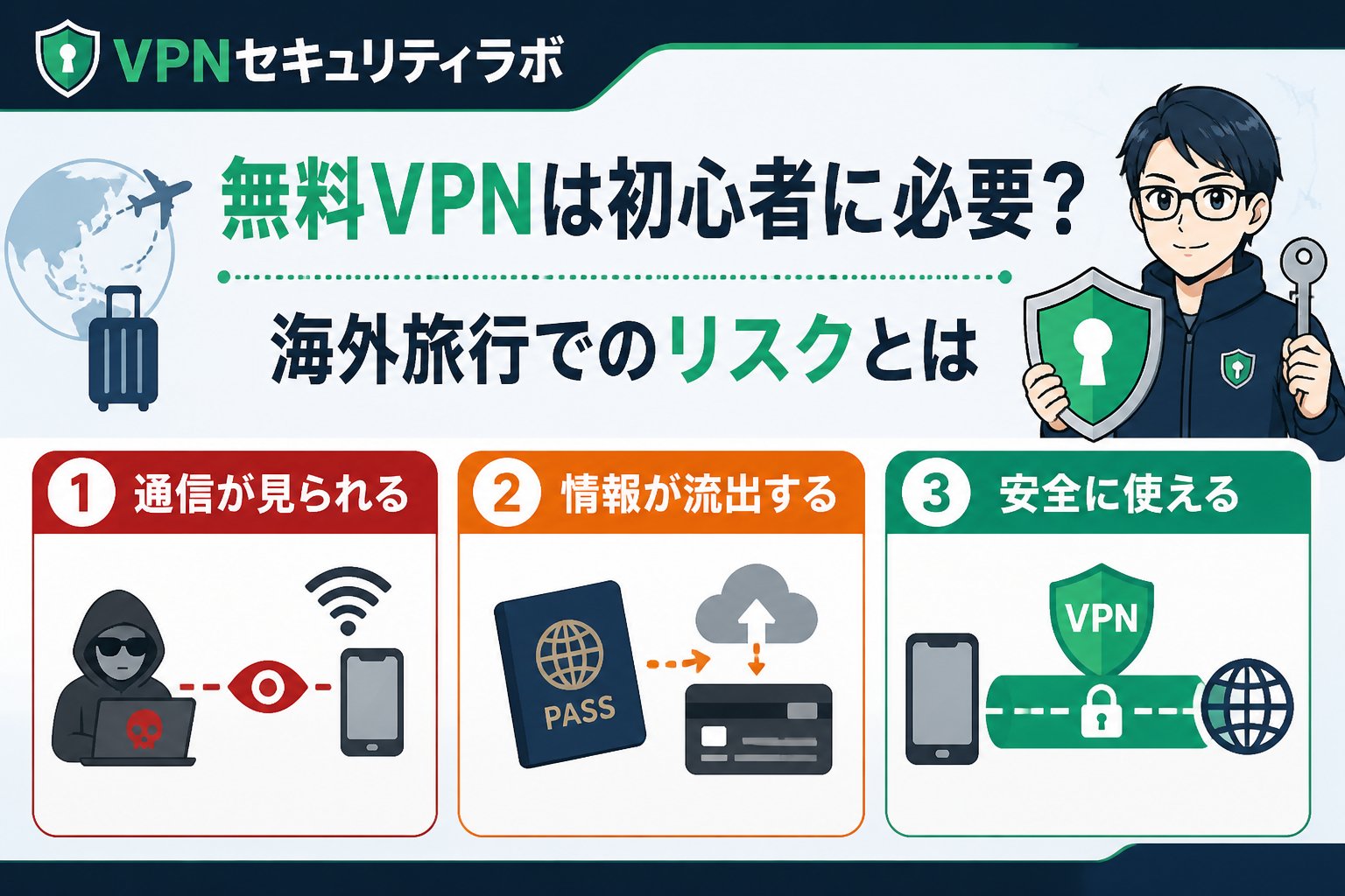VPN比較 無料VPNは初心者に必要?海外旅行でのリスクとは
