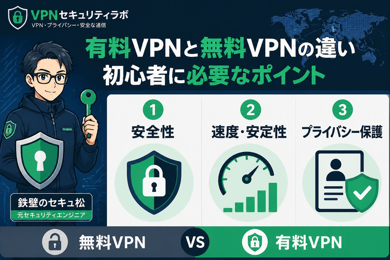 VPN比較 有料VPNと無料VPNの違いと初心者に必要なポイント