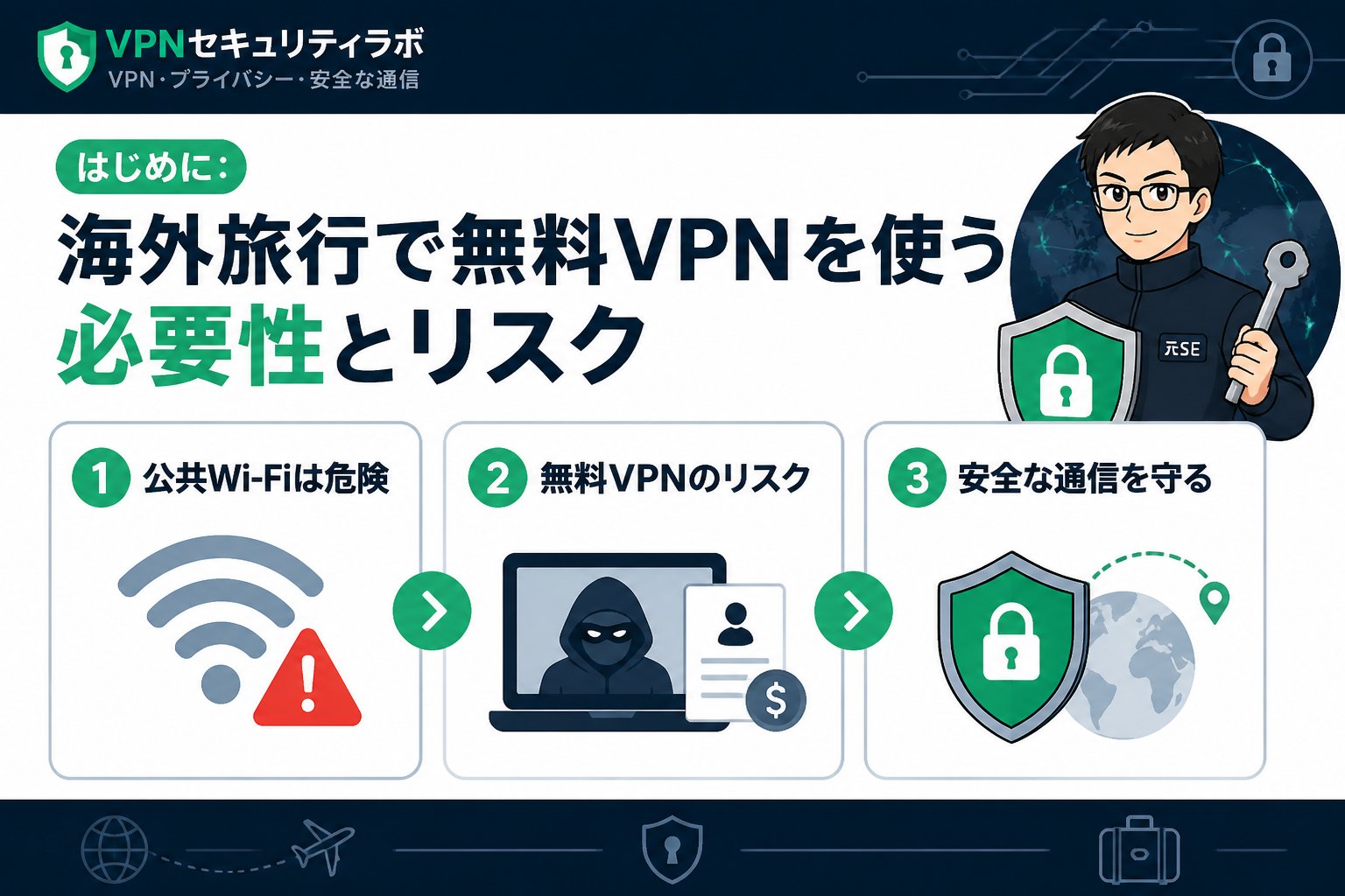 VPN比較 はじめに:海外旅行で無料VPNを使う必要性とリスク