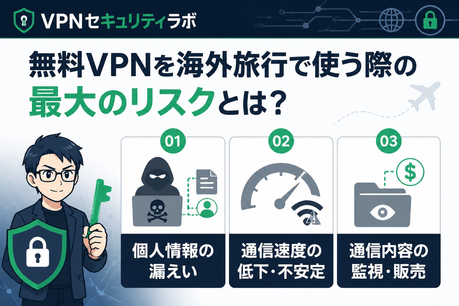 VPN比較 無料VPNを海外旅行で使う際の最大のリスクとは?