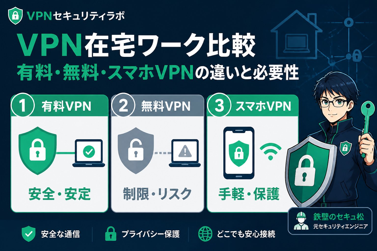 VPN比較 VPN在宅ワーク比較:有料・無料・スマホVPNの違いと必要性