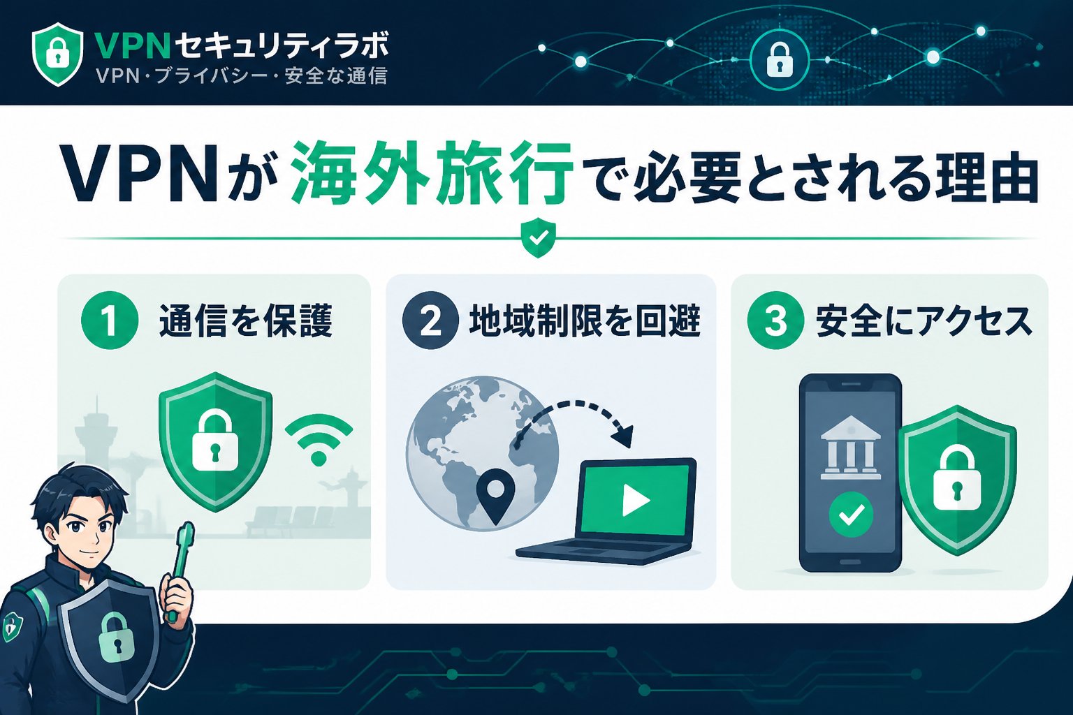 VPN比較 VPNが海外旅行で必要とされる理由とは