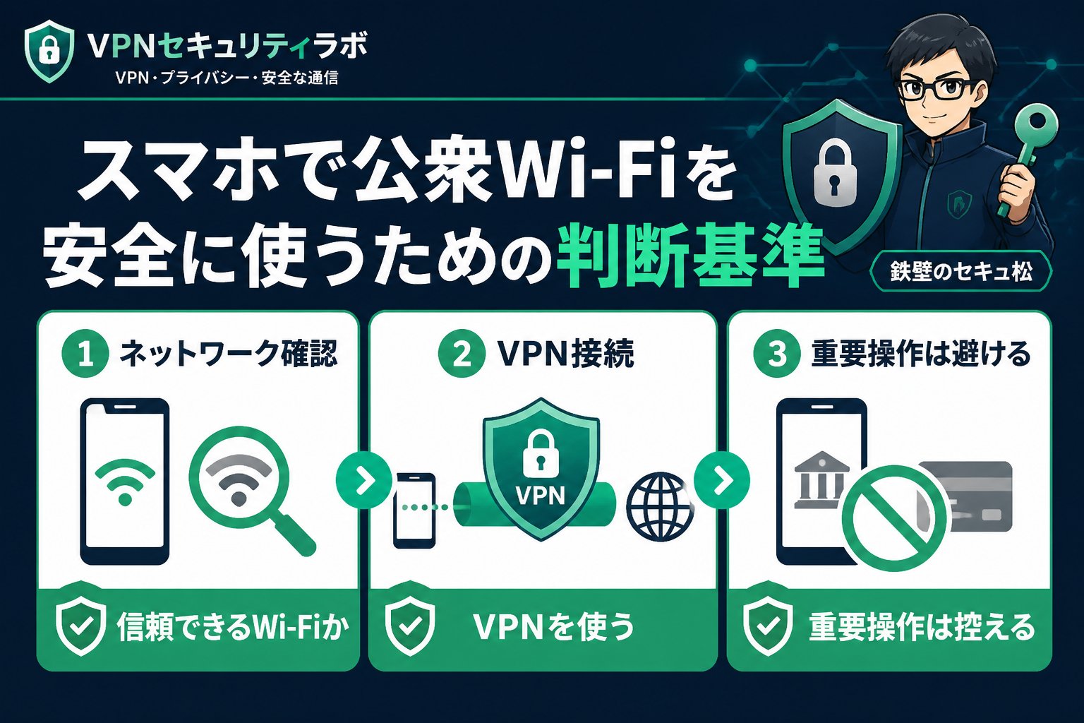 フリーWi-Fi スマホで公衆Wi-Fiを安全に使うための判断基準