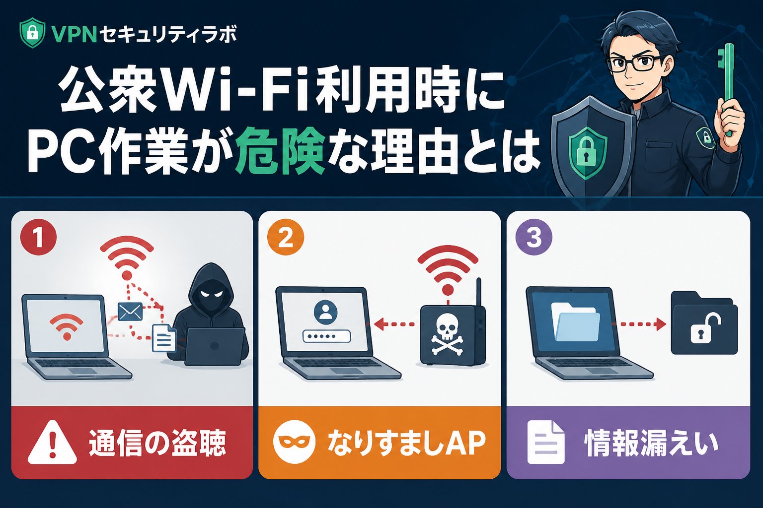 フリーWi-Fi 公衆Wi-Fi利用時にPC作業が危険な理由とは