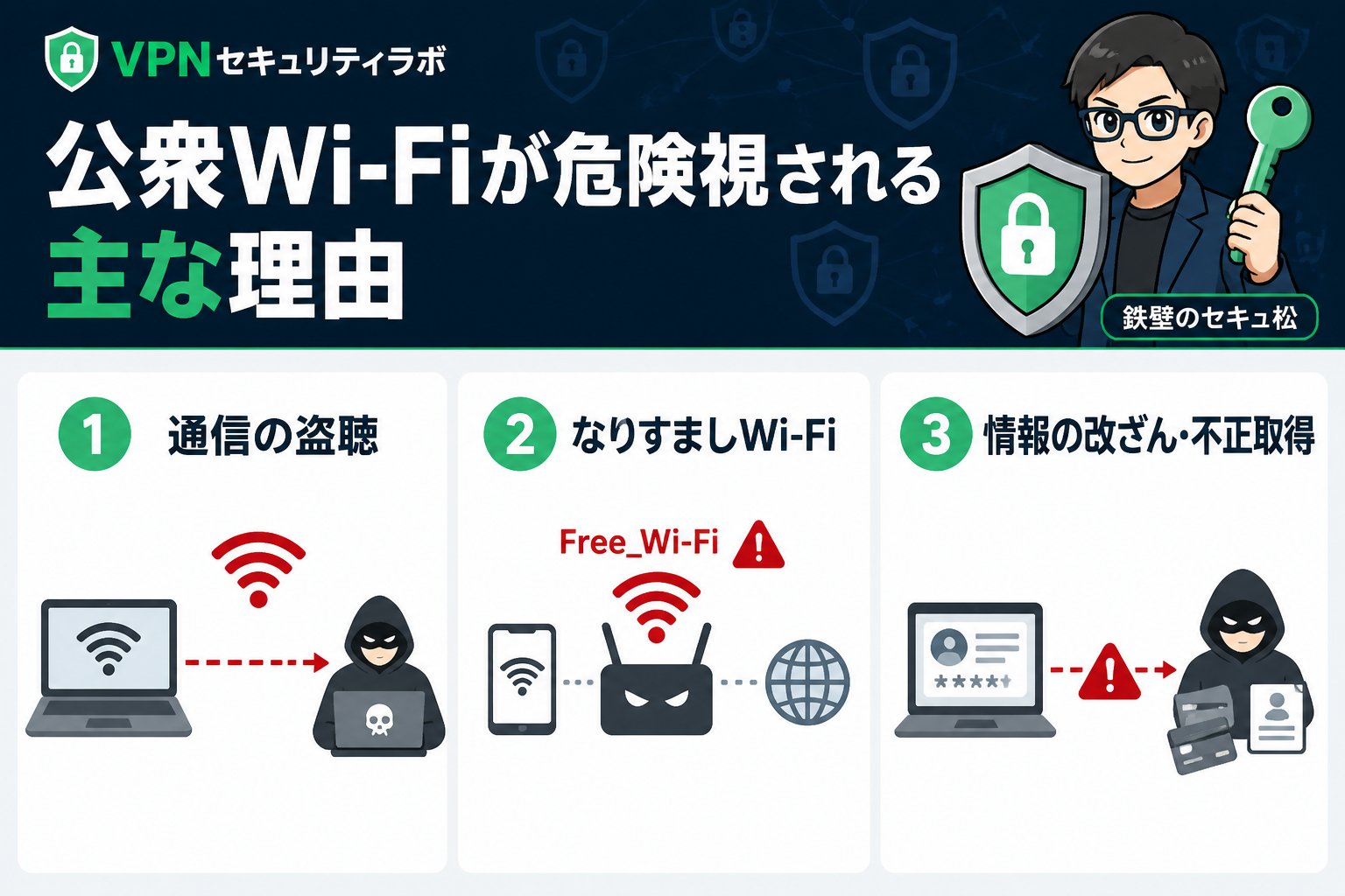 フリーWi-Fi 公衆Wi-Fiが危険視される主な理由