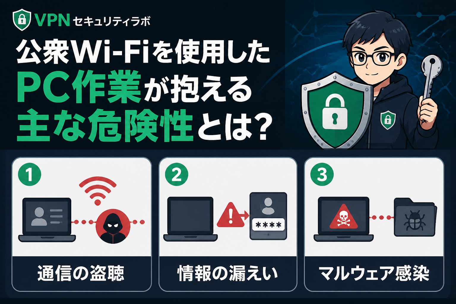 フリーWi-Fi 公衆Wi-Fiを使用したPC作業が抱える主な危険性とは？