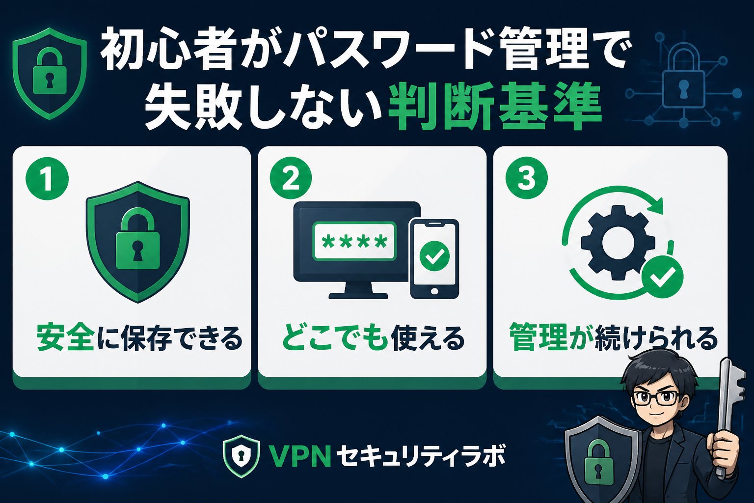 セキュリティ 初心者がパスワード管理で失敗しない判断基準