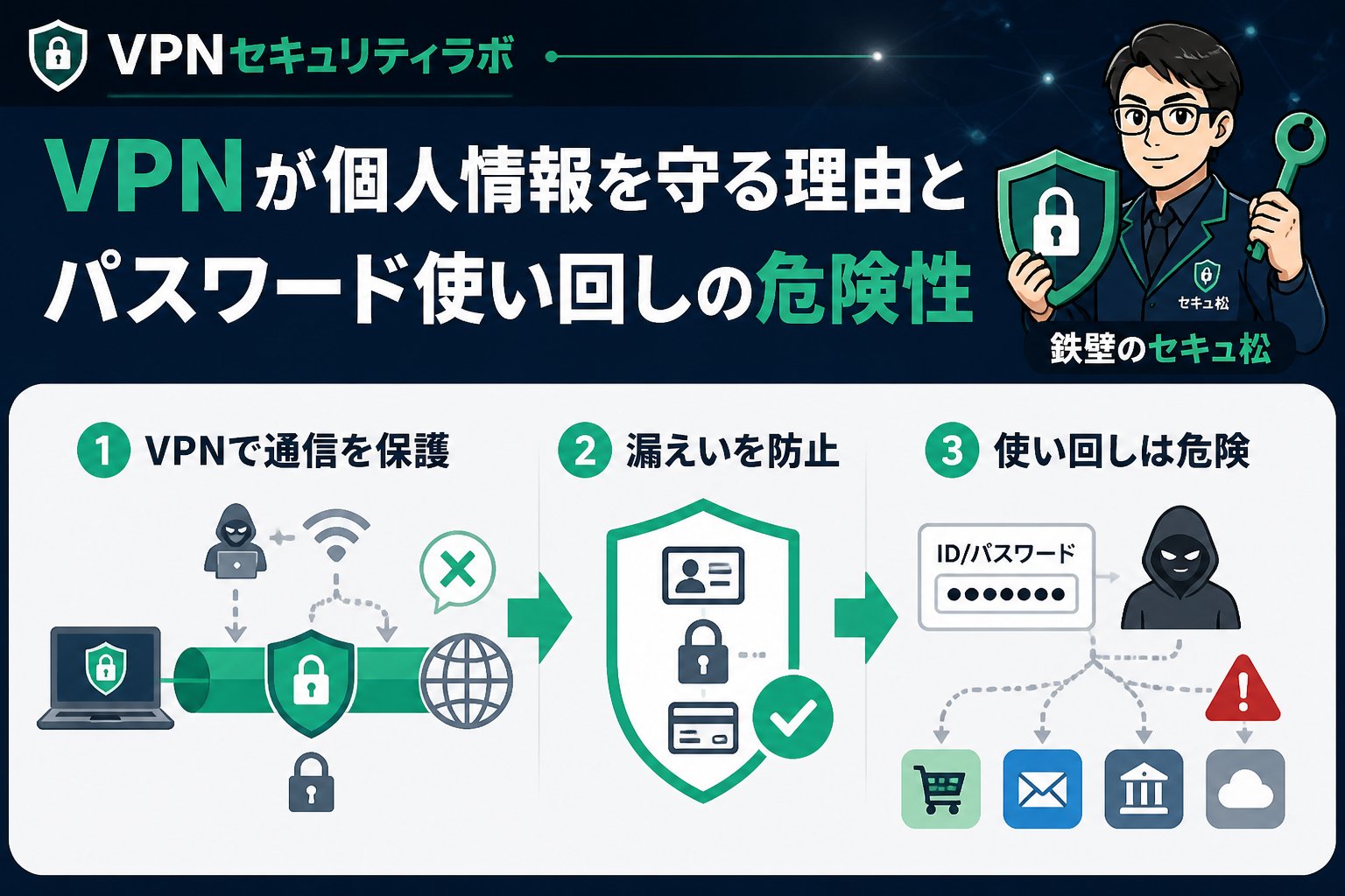 セキュリティ VPNが個人情報を守る理由とパスワード使い回しの危険性