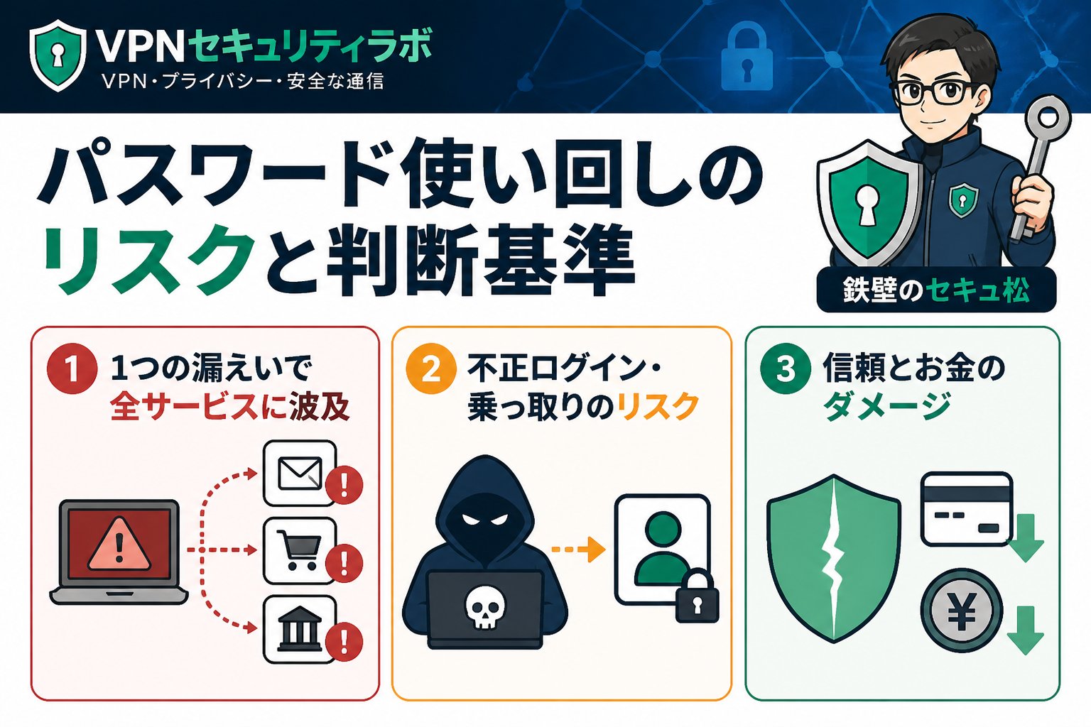 セキュリティ パスワード使い回しのリスクと判断基準