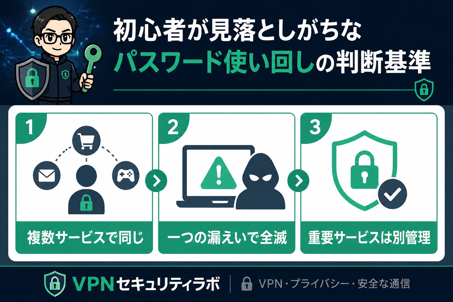 セキュリティ 初心者が見落としがちなパスワード使い回しの判断基準