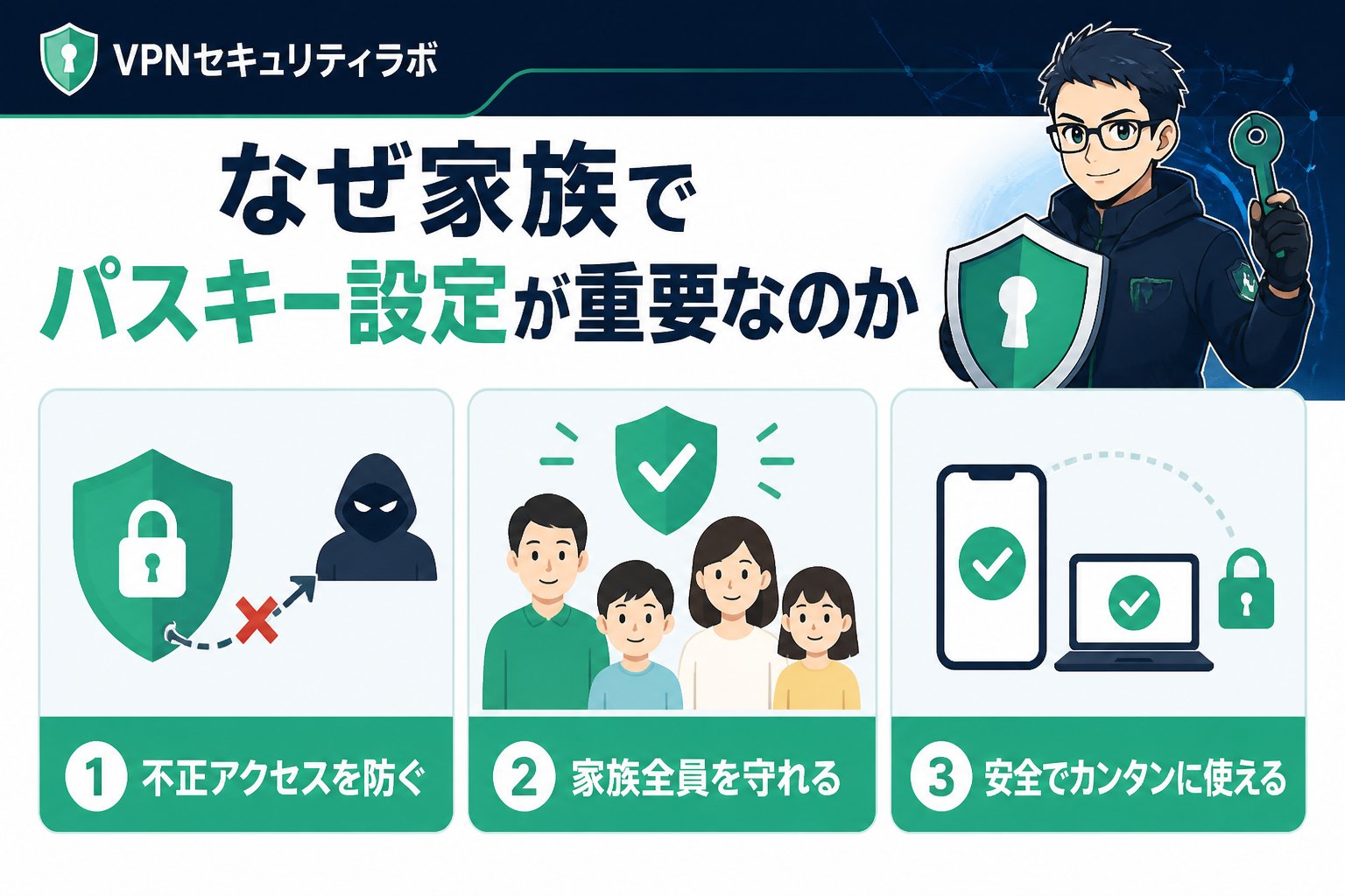 セキュリティ なぜ家族でパスキー設定が重要なのか
