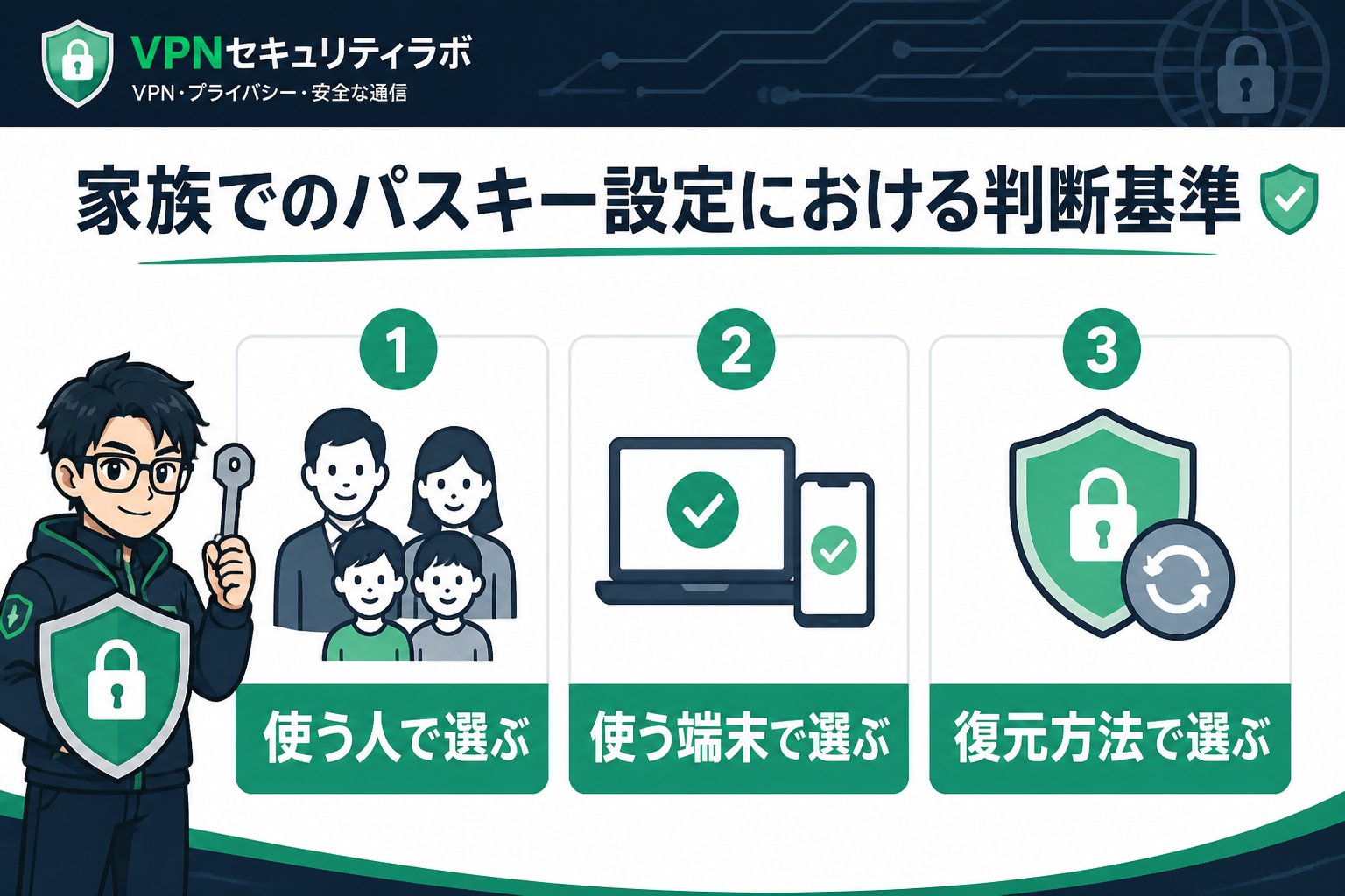 セキュリティ 家族でのパスキー設定における判断基準