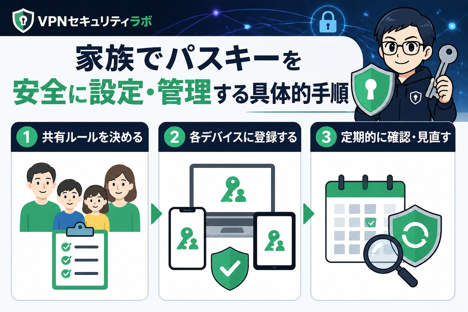 セキュリティ 家族でパスキーを安全に設定・管理する具体的手順