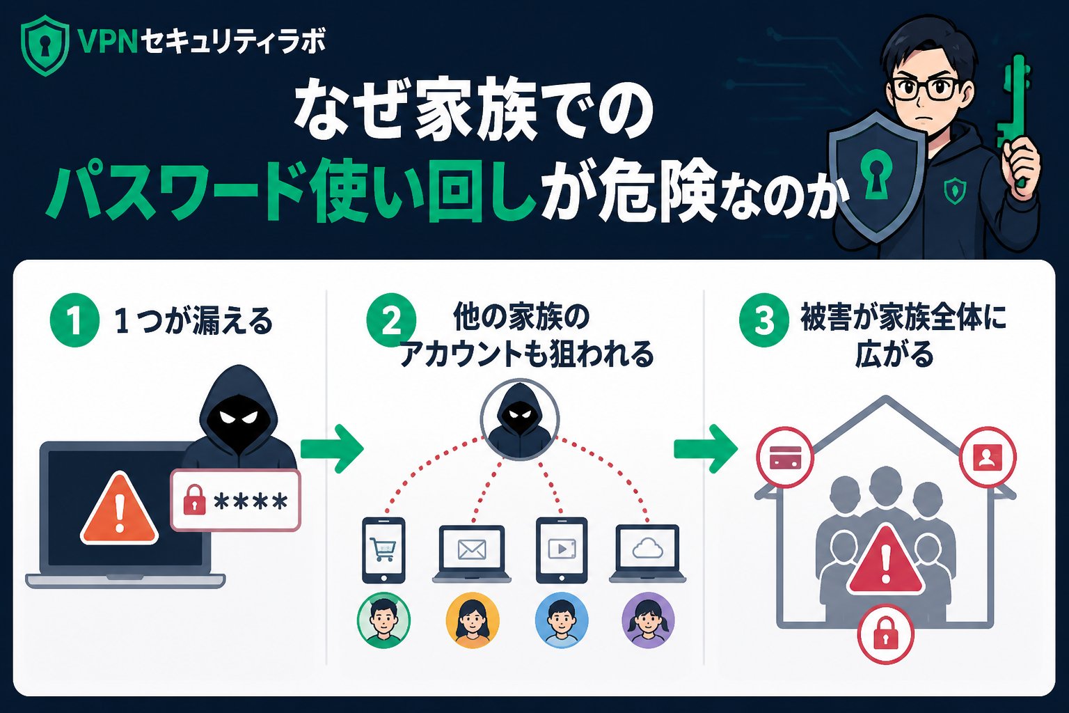 セキュリティ なぜ家族でのパスワード使い回しが危険なのか