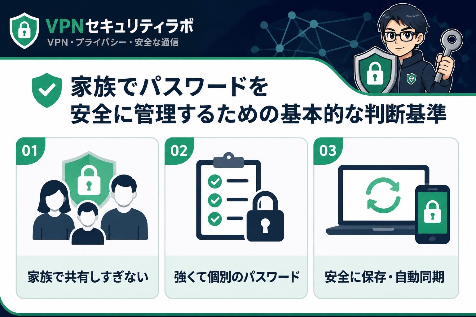 セキュリティ 家族でパスワードを安全に管理するための基本的な判断基準