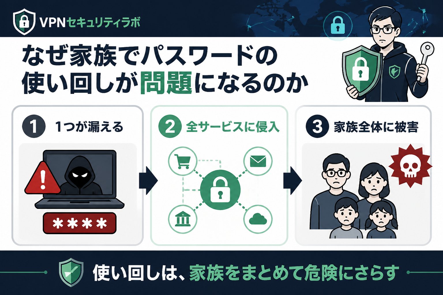 セキュリティ なぜ家族でパスワードの使い回しが問題になるのか
