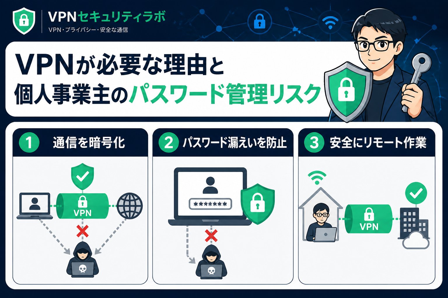 セキュリティ VPNが必要な理由と個人事業主のパスワード管理リスク