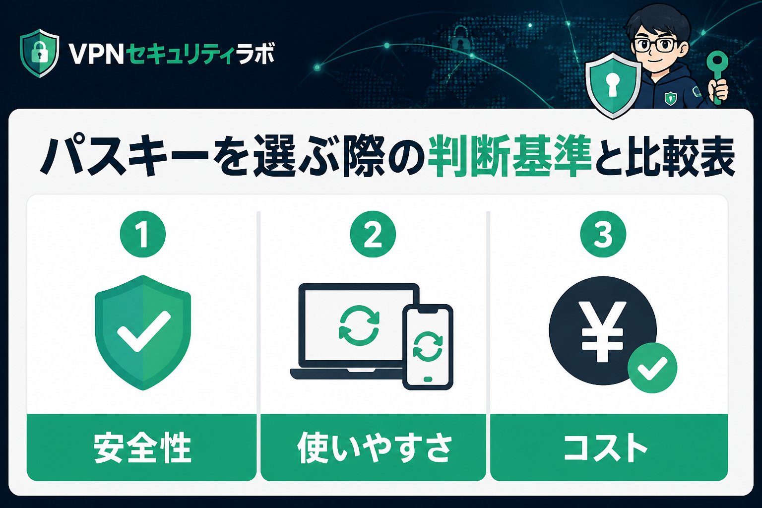 セキュリティ パスキーを選ぶ際の判断基準と比較表