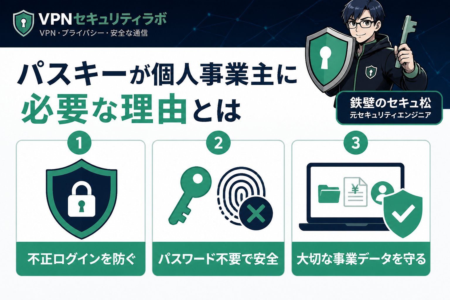セキュリティ パスキーが個人事業主に必要な理由とは