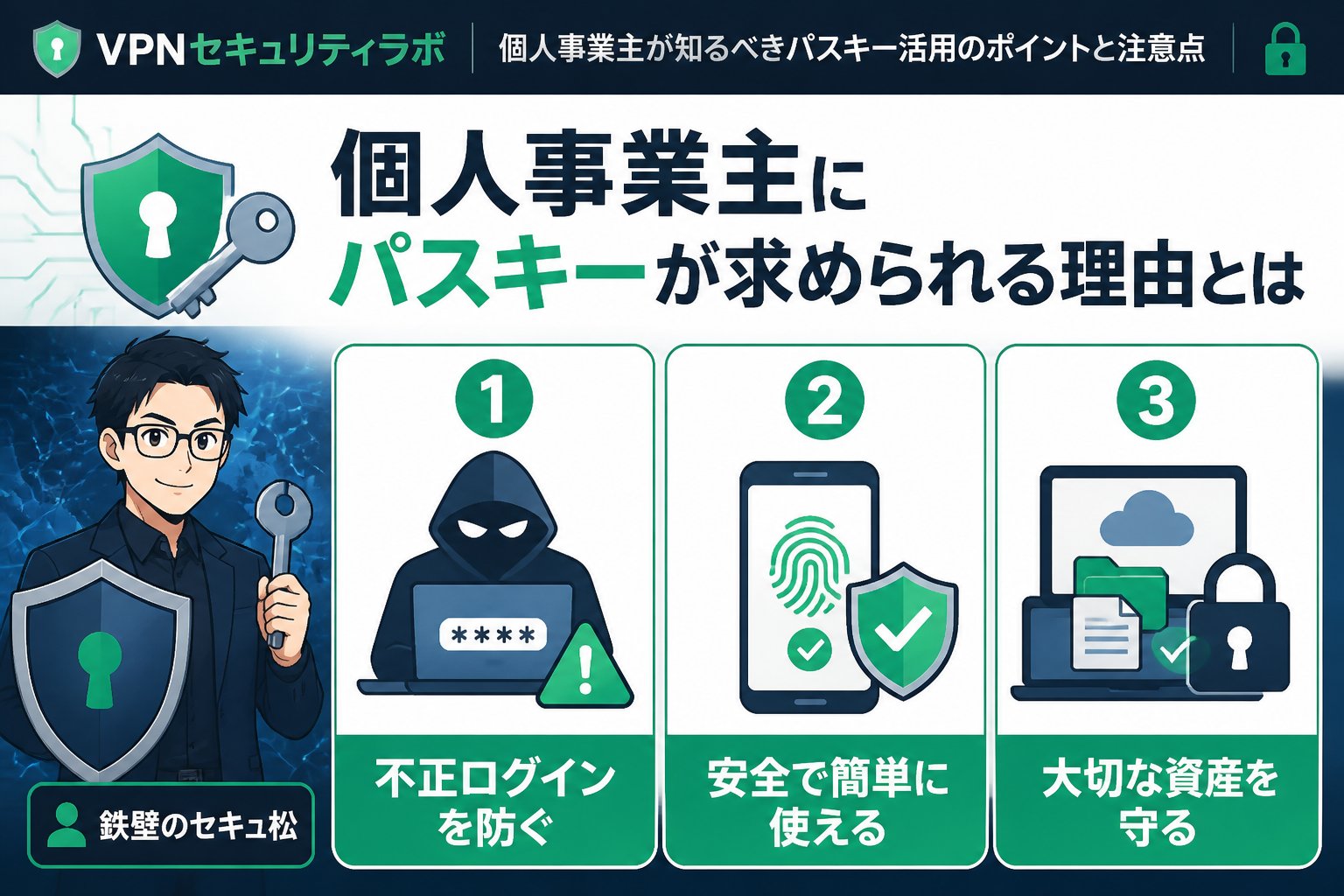 セキュリティ 個人事業主にパスキーが求められる理由とは