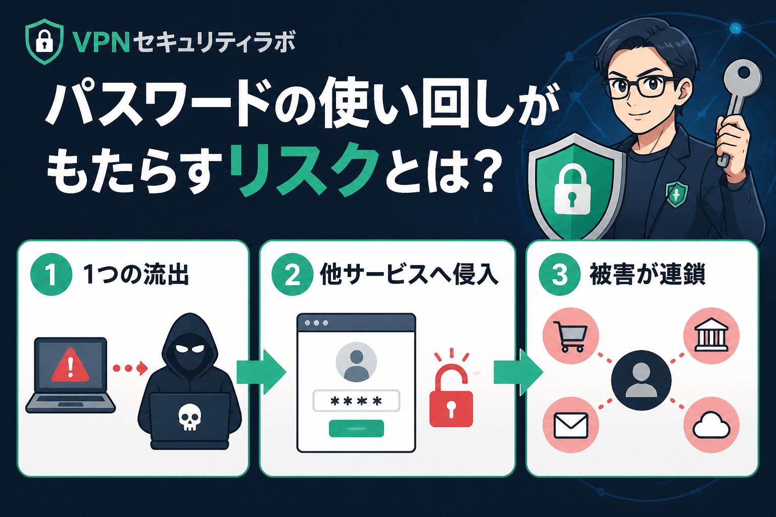 セキュリティ パスワードの使い回しがもたらすリスクとは？