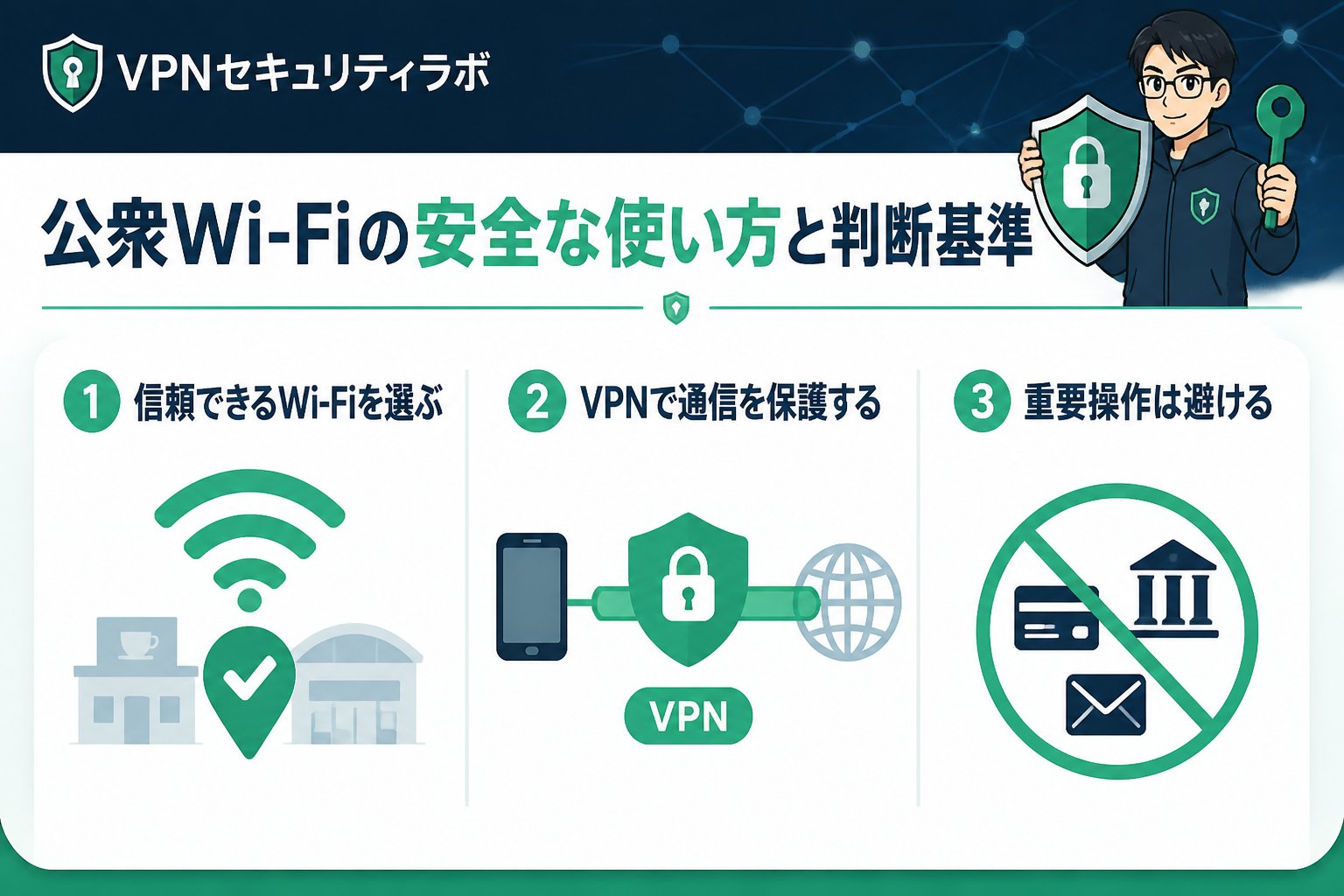フリーWi-Fi 公衆Wi-Fiの安全な使い方と判断基準