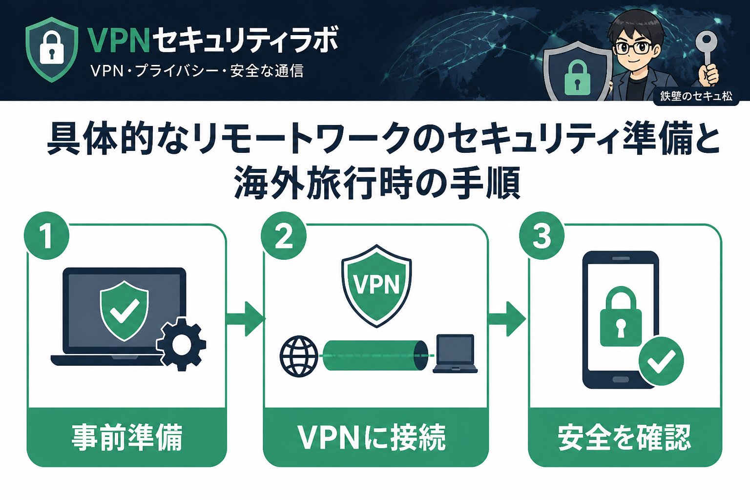 プライバシー 具体的なリモートワークのセキュリティ準備と海外旅行時の手順